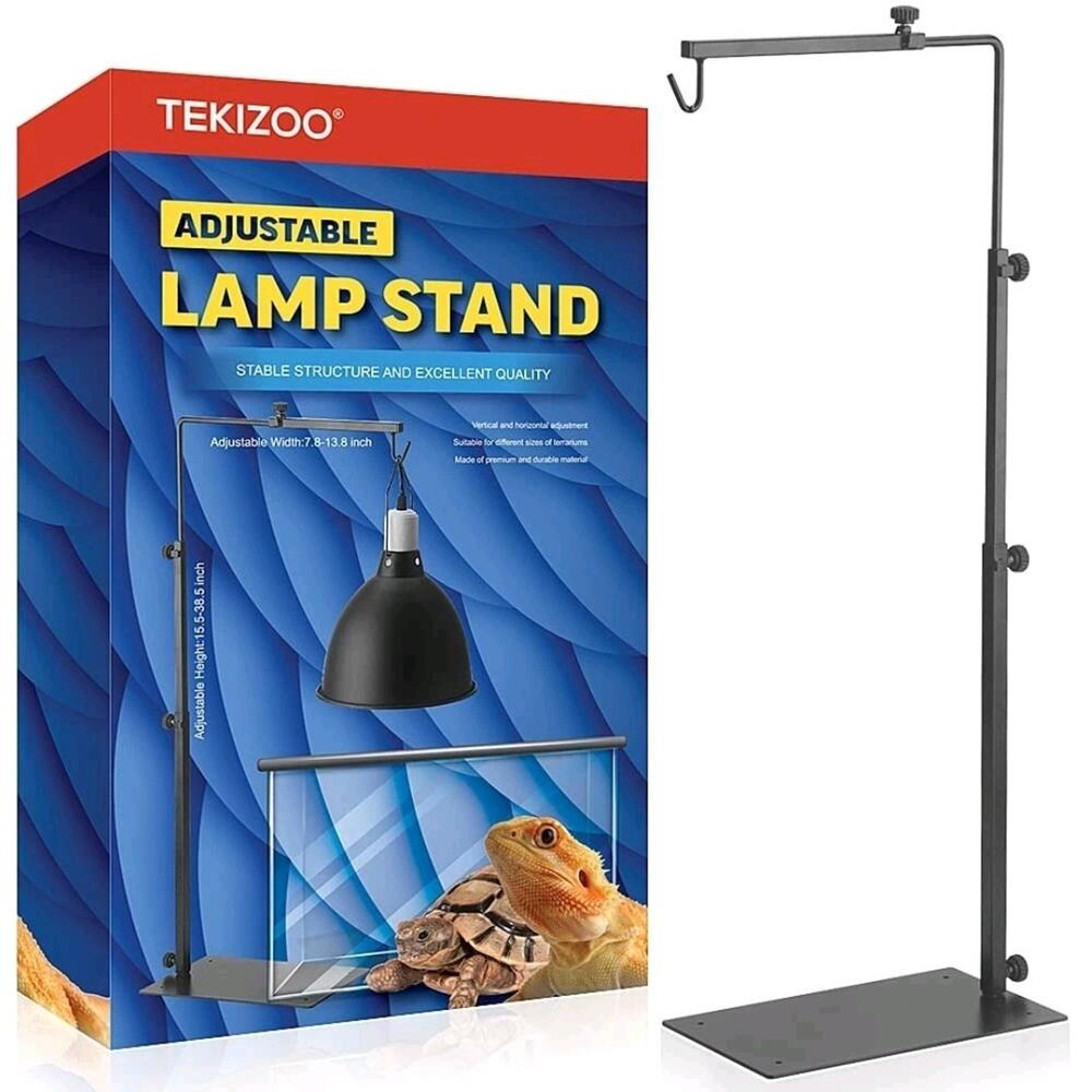 Reptile Lamp Stand Adjustable Lamp Fixture Hanger Metal lamp Holder for Repti...